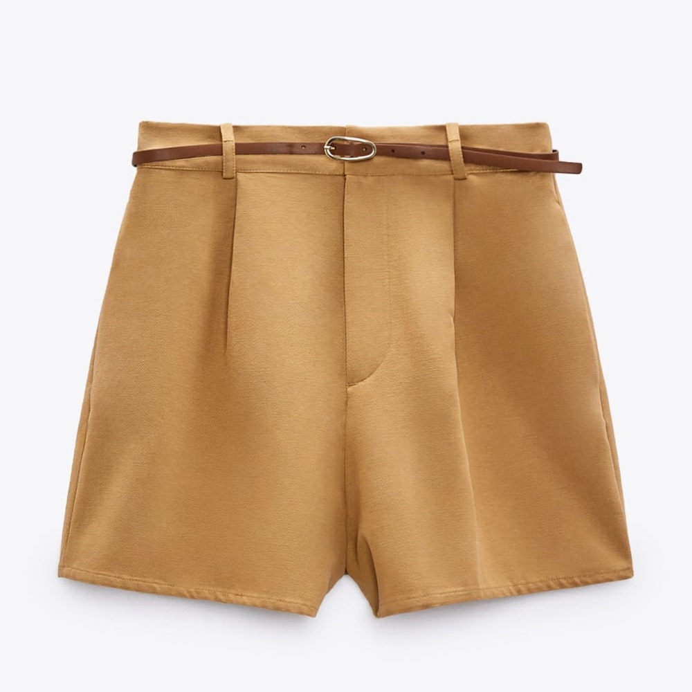 NWT Zara Brown Shorts with Belt. Size M - Picture 6 of 6